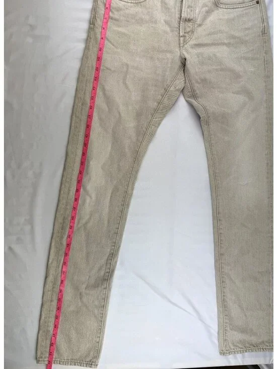 TOM FORD Cotton Blend Twill Slim Straight Jeans in Neutrals Size 32 - Picture 11 of 13